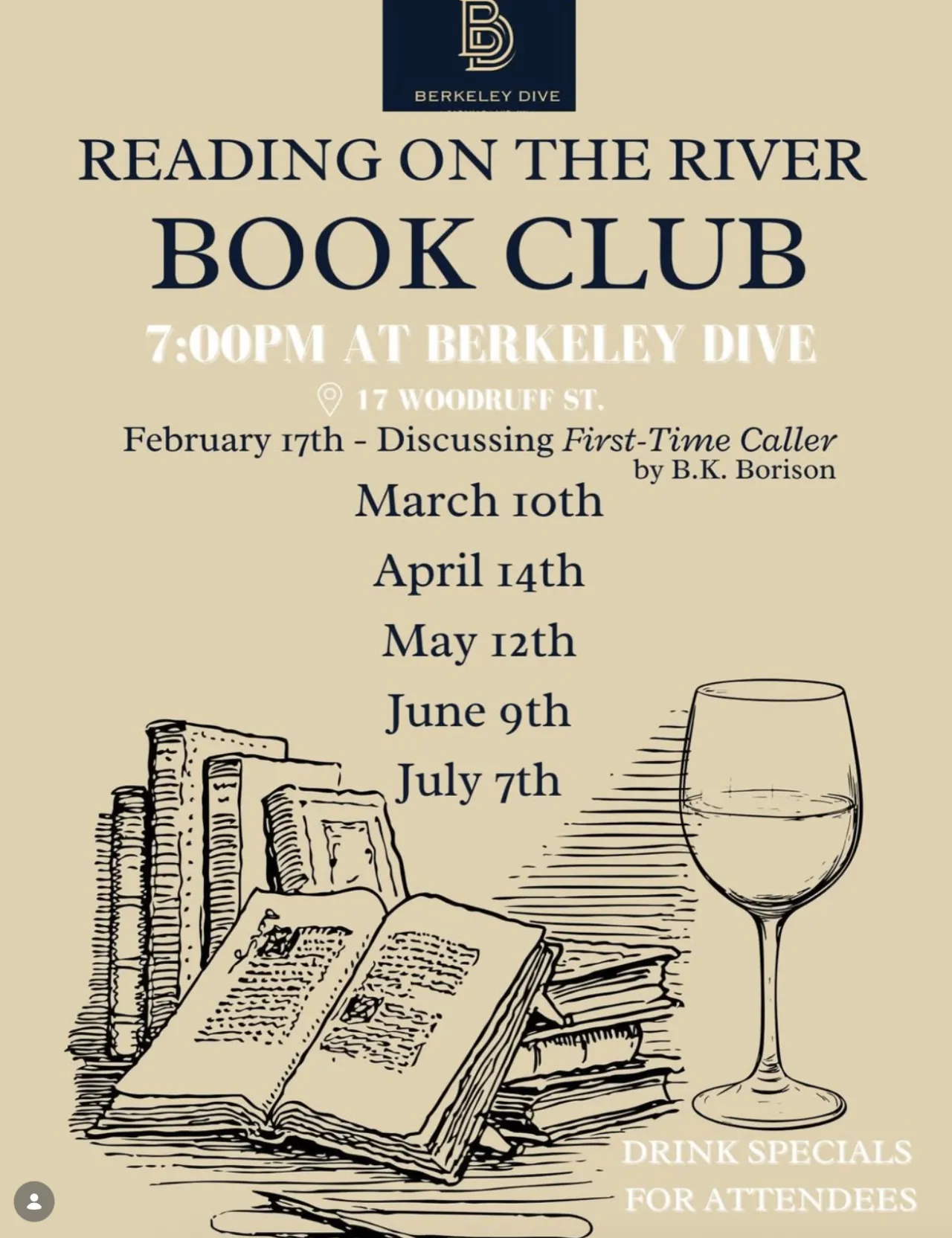 Flyer for Reading on the River Book Club